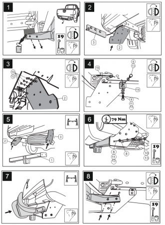 Фаркоп 2638-A Oris на FIAT Fullback 2016-2019 без выреза в бампере. Тип шара: A. Нагрузки: 2500/100 кг, масса фаркопа 30 кг (без электрики в комплекте) от магазина ФаркопРос